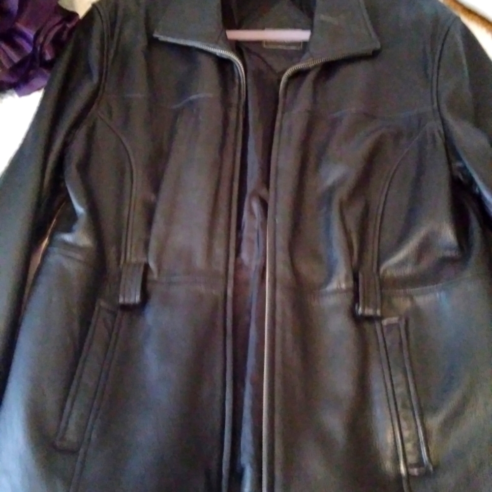 Heavy womans leather jacket